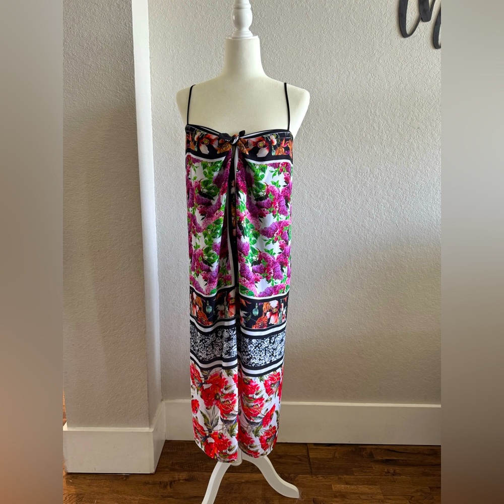 New Clover Canyon Floral Garden Multicolor Scarf Dress Tank Women's Size S A